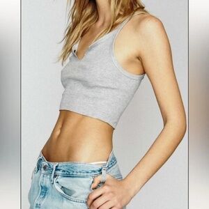 Eterne Small Grey Cropped Tank Top Size S